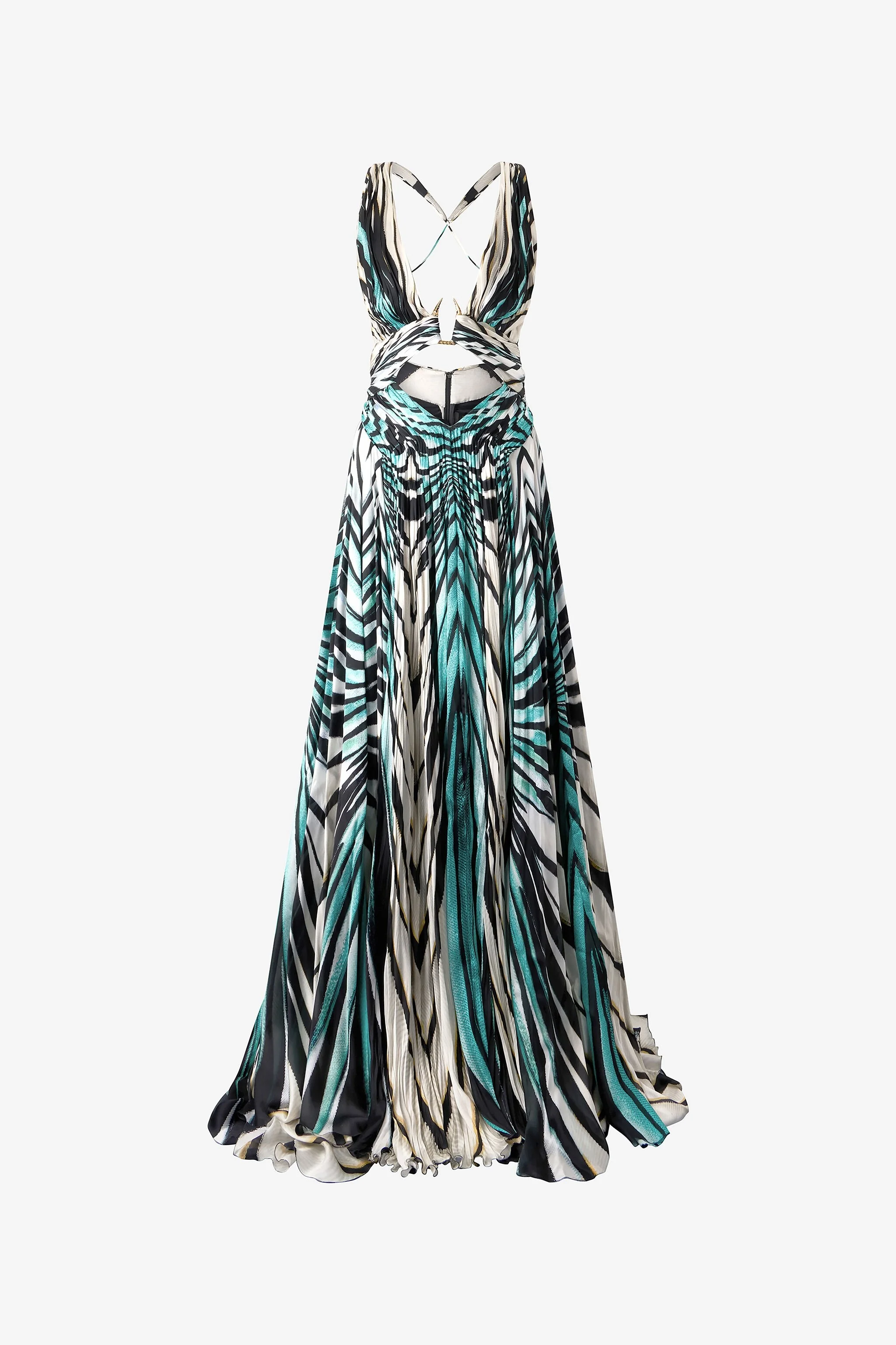 Ray Of Sea Print Maxi Dress Silk - 1