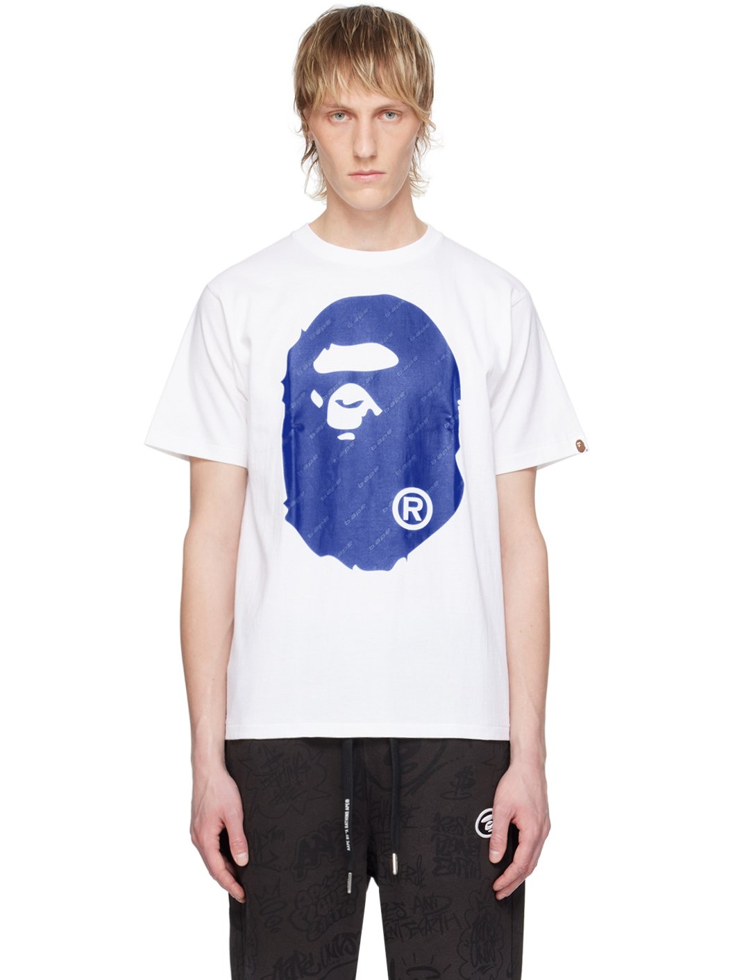 White Hexagram Big Ape Head T-Shirt - 1