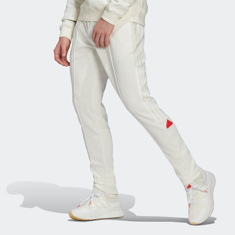 Men's adidas Solid Color Stripe Logo Casual Sports Pants/Trousers/Joggers Autumn Beige HN1937 - 2