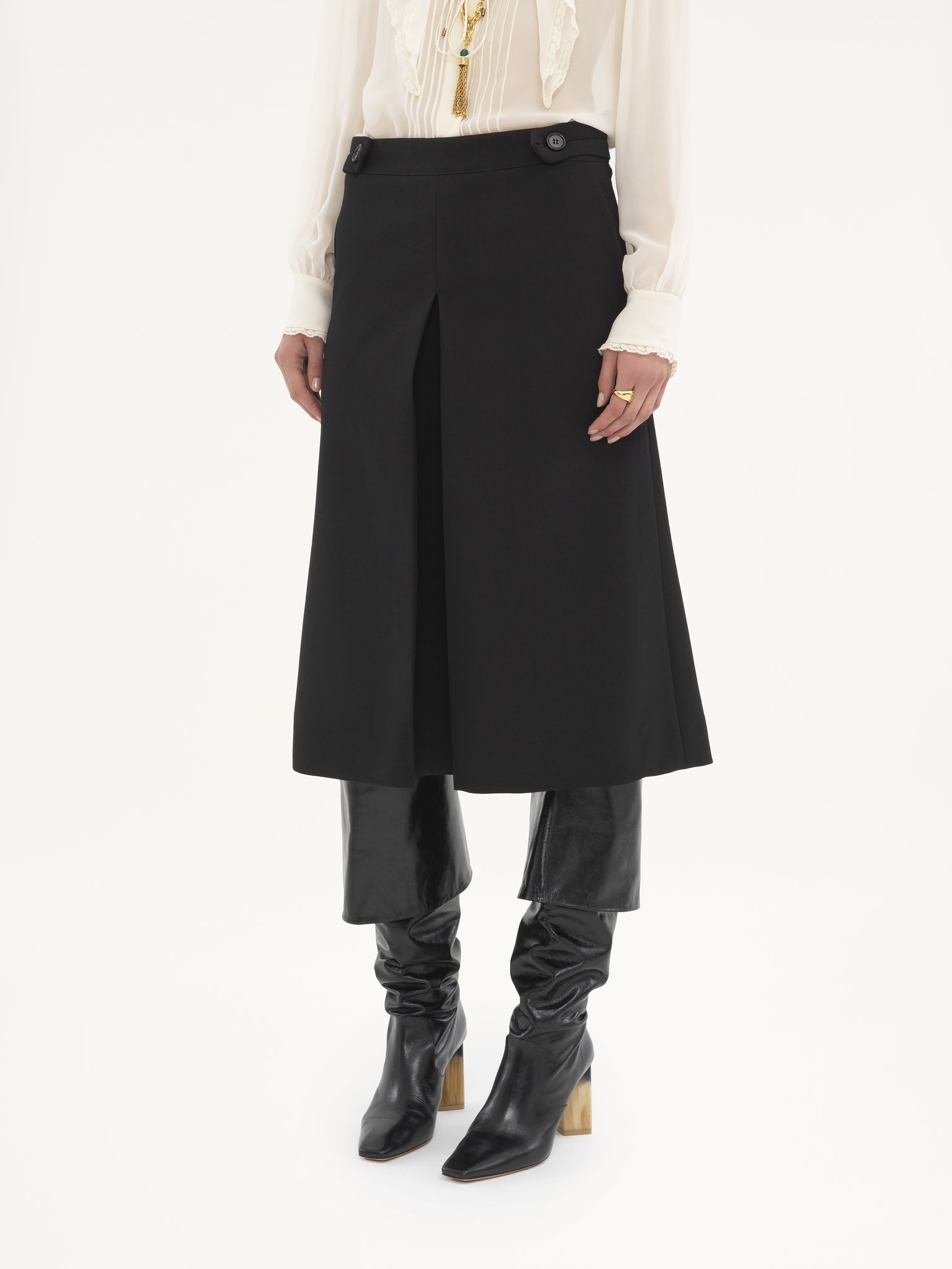 TAILORED CULOTTES IN WOOL CRÊPE - 4