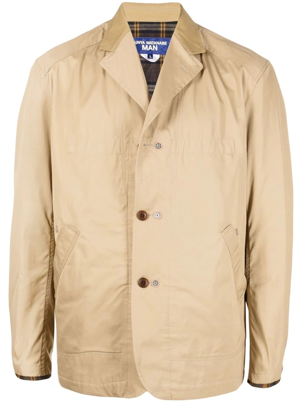 notched-collar button-up jacket - 1