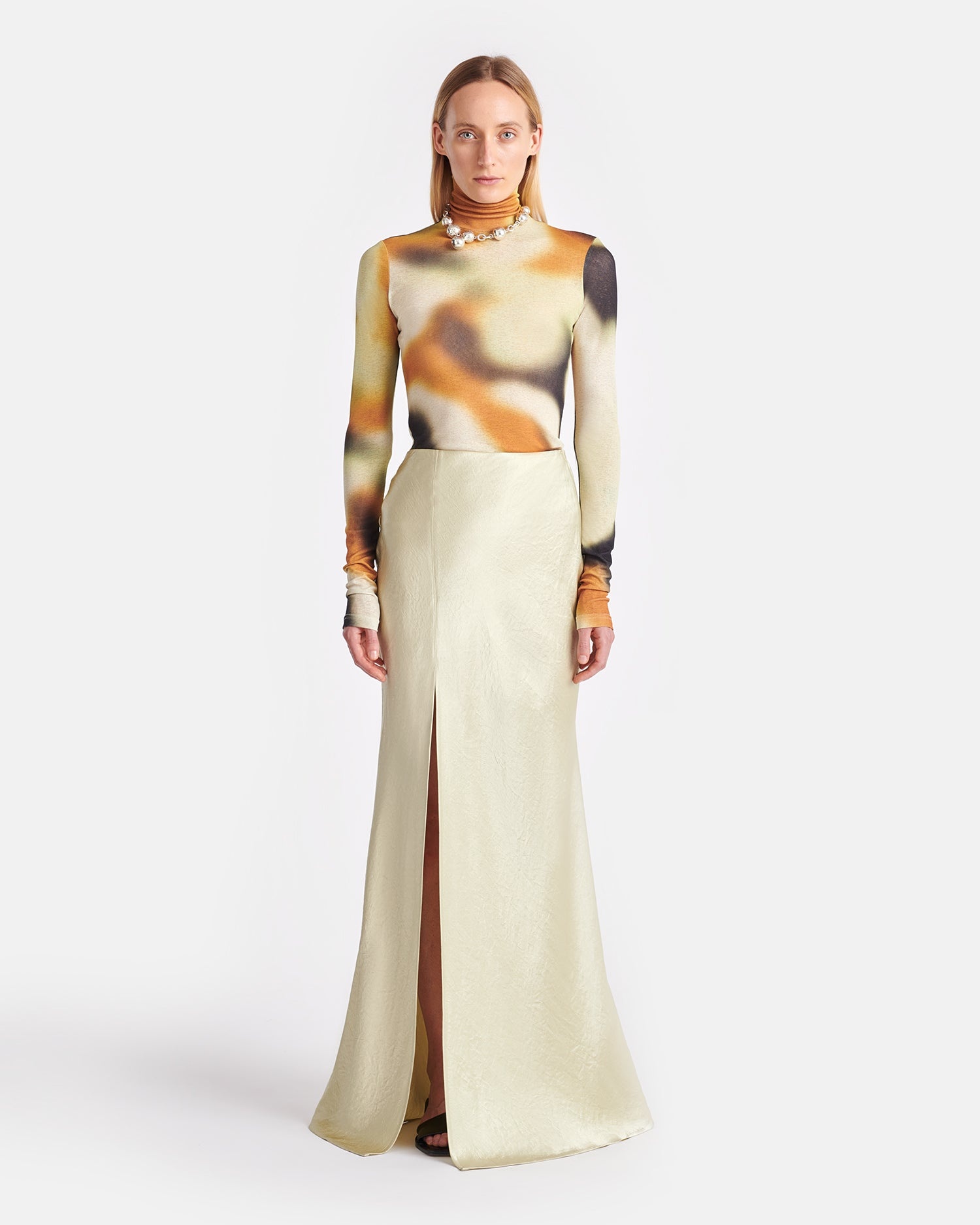 Mesh-Jersey Turtleneck Top - 4