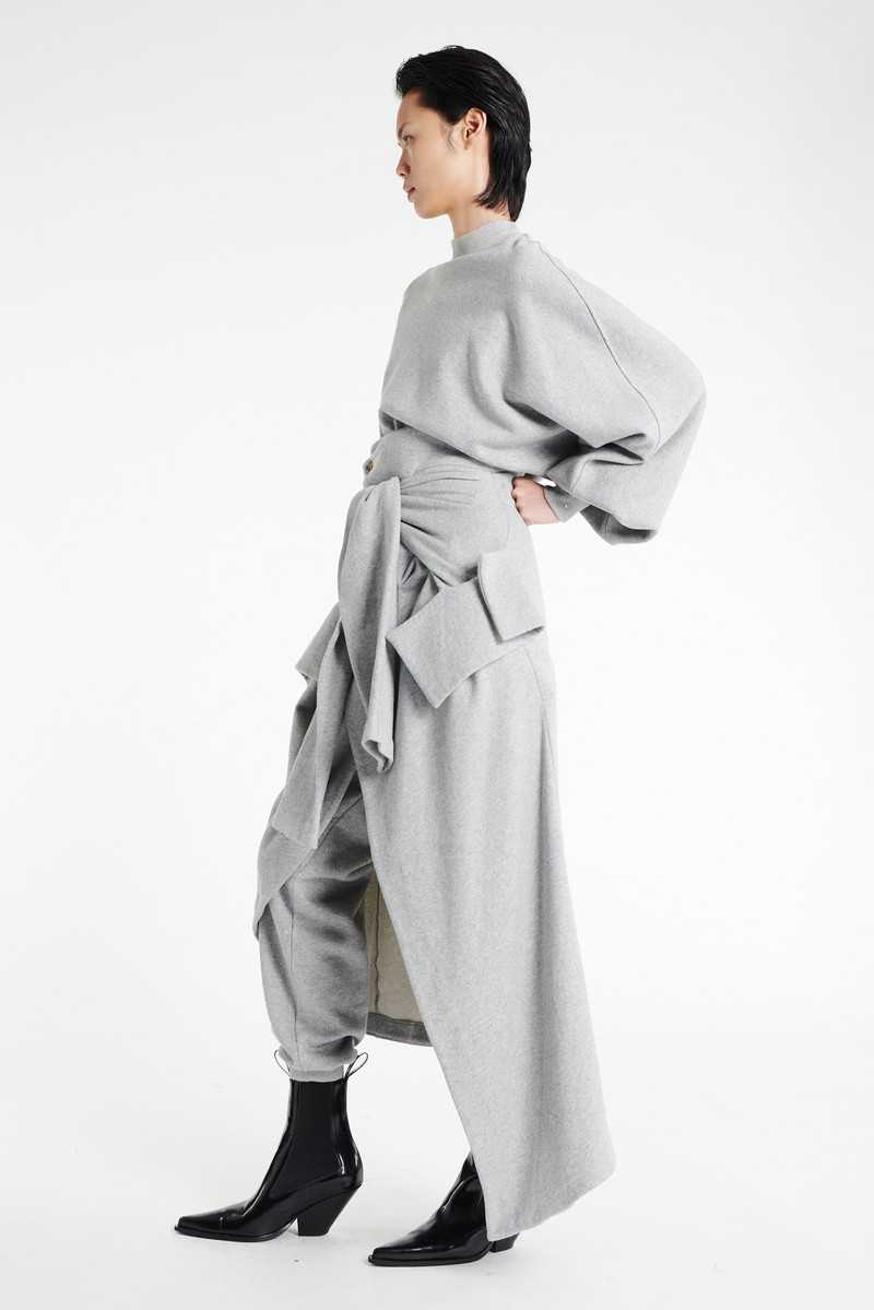 JERSEY JOGGER WITH ATTACHED SHIRT SKIRT GREY MELANGE 3