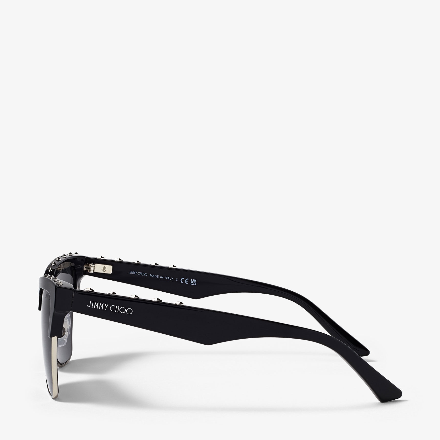 Maxime
Black Butterfly Frame Sunglasses with Studs - 4
