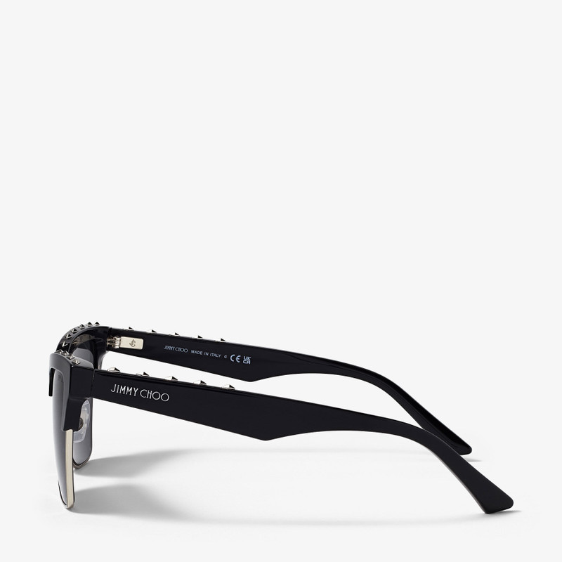 Maxime Black Butterfly Frame Sunglasses with Studs 4