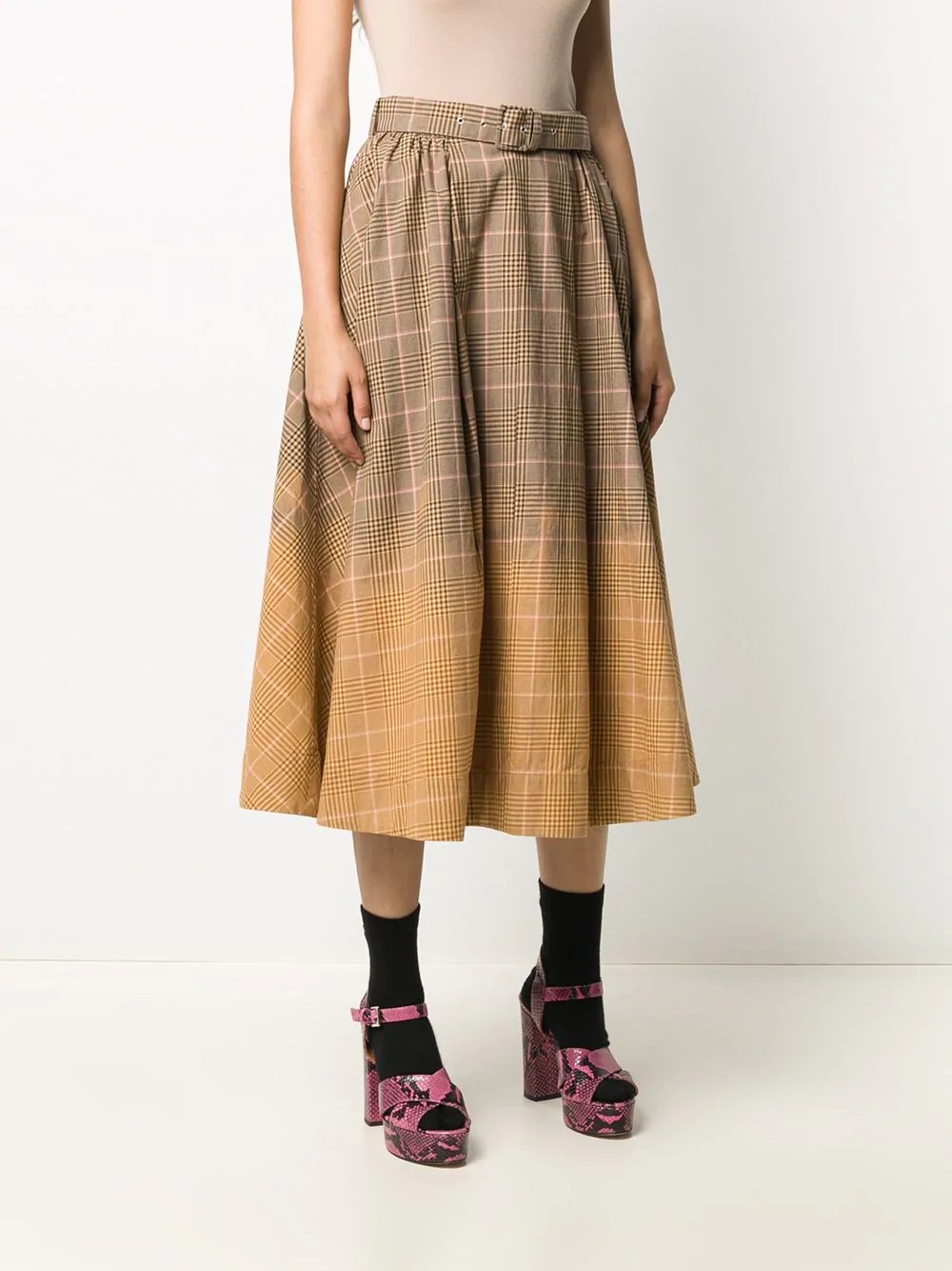 check gradient midi skirt - 3