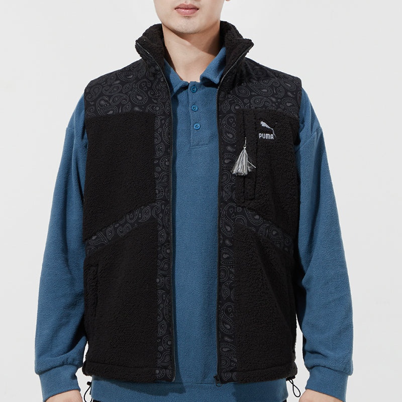 PUMA Paisley Woven Sherpa Vest 'Black' 534977-01 - 3