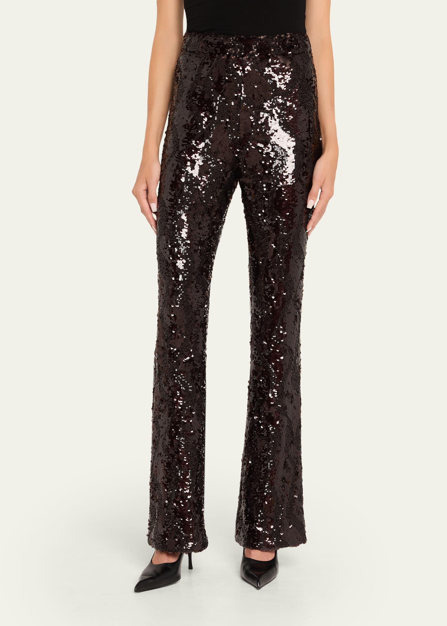 Collier Sequined Skinny Flare Pants - 4