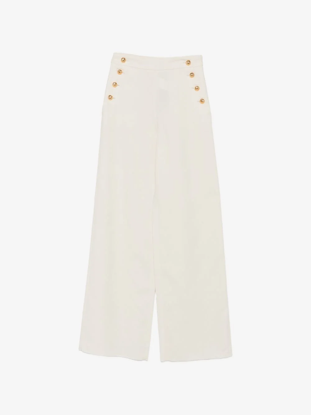 button-detail wide-leg trousers - 1