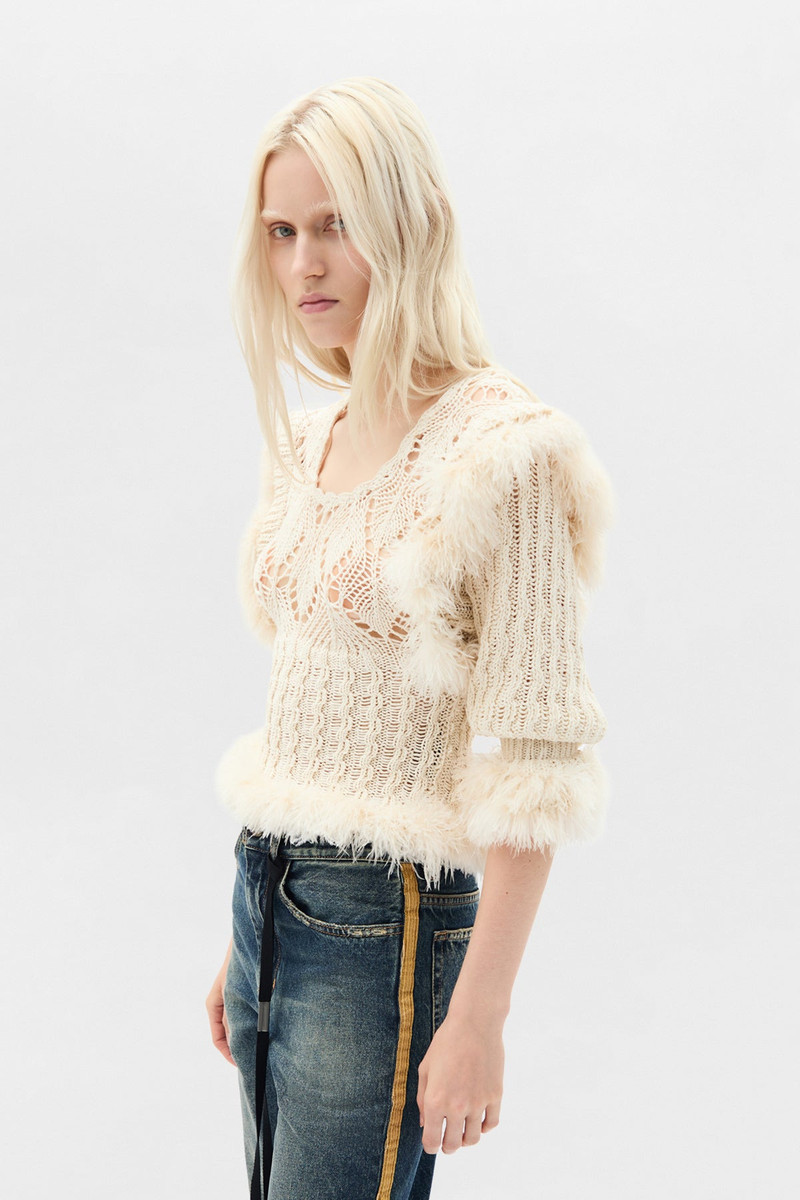 Ann Demeulemeester Dudu Scallop Neck Fitted Sweater outlook