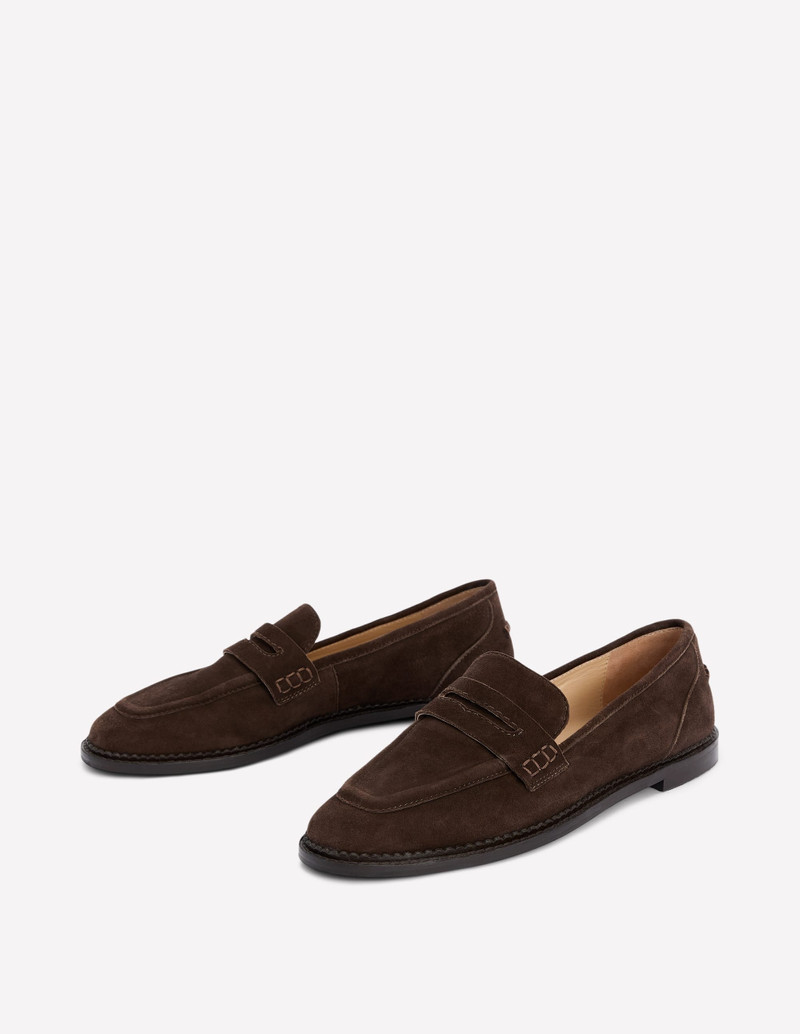 Nya Penny Loafers-Bitter Chocolate Suede 3