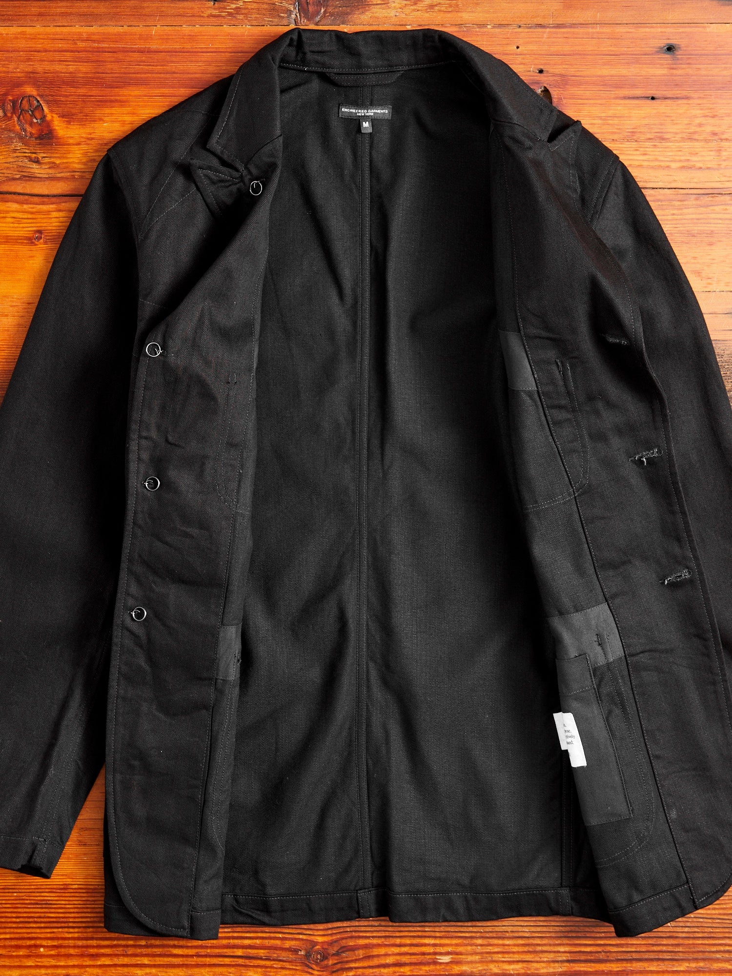 Engineered Garments Bedford Jacket in Black Cotton Bull Denim 