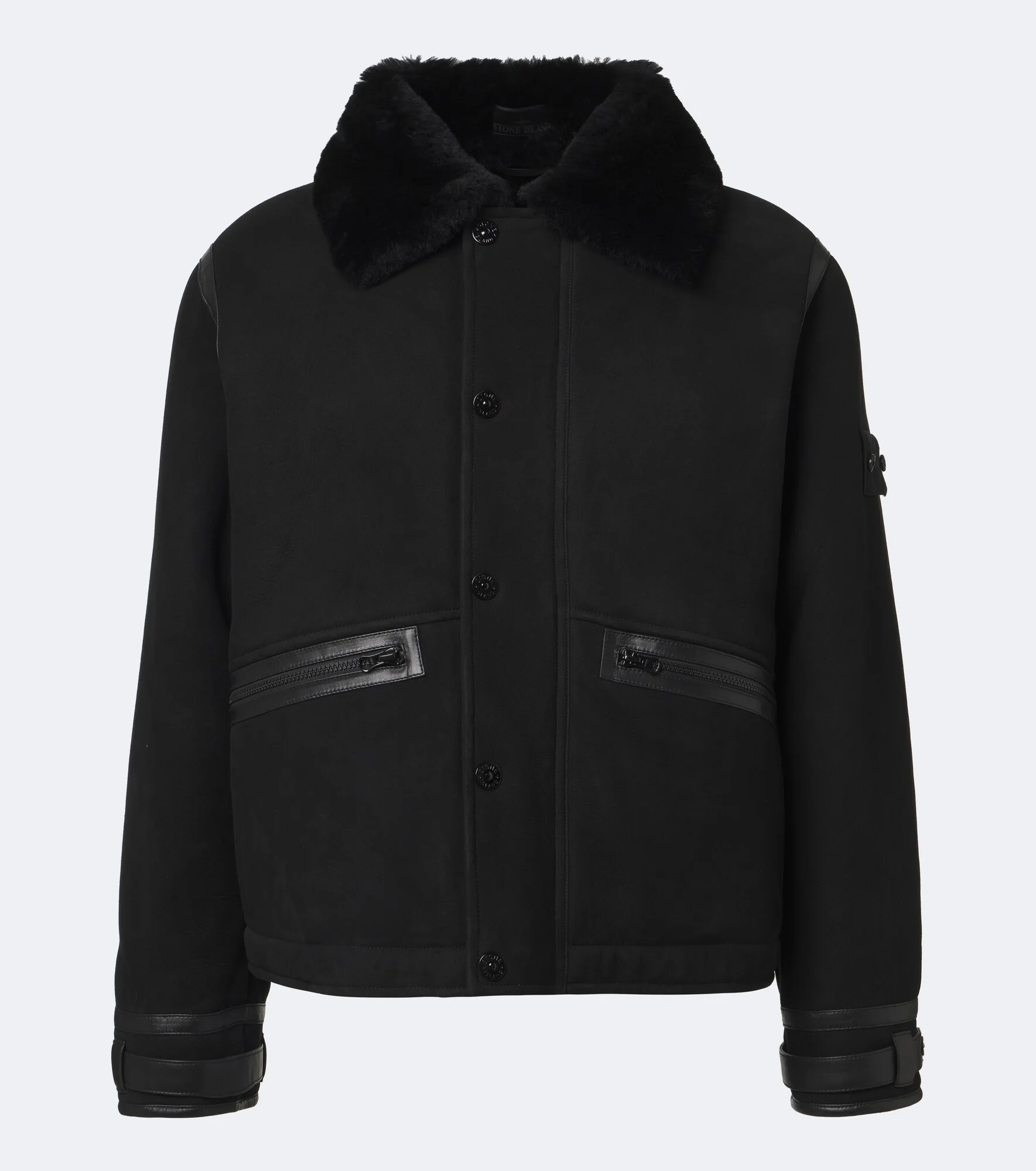 Ghost shearling-trimmed suede jacket - 1