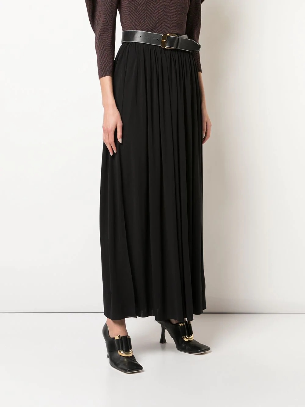 belted jersey skirt - 3