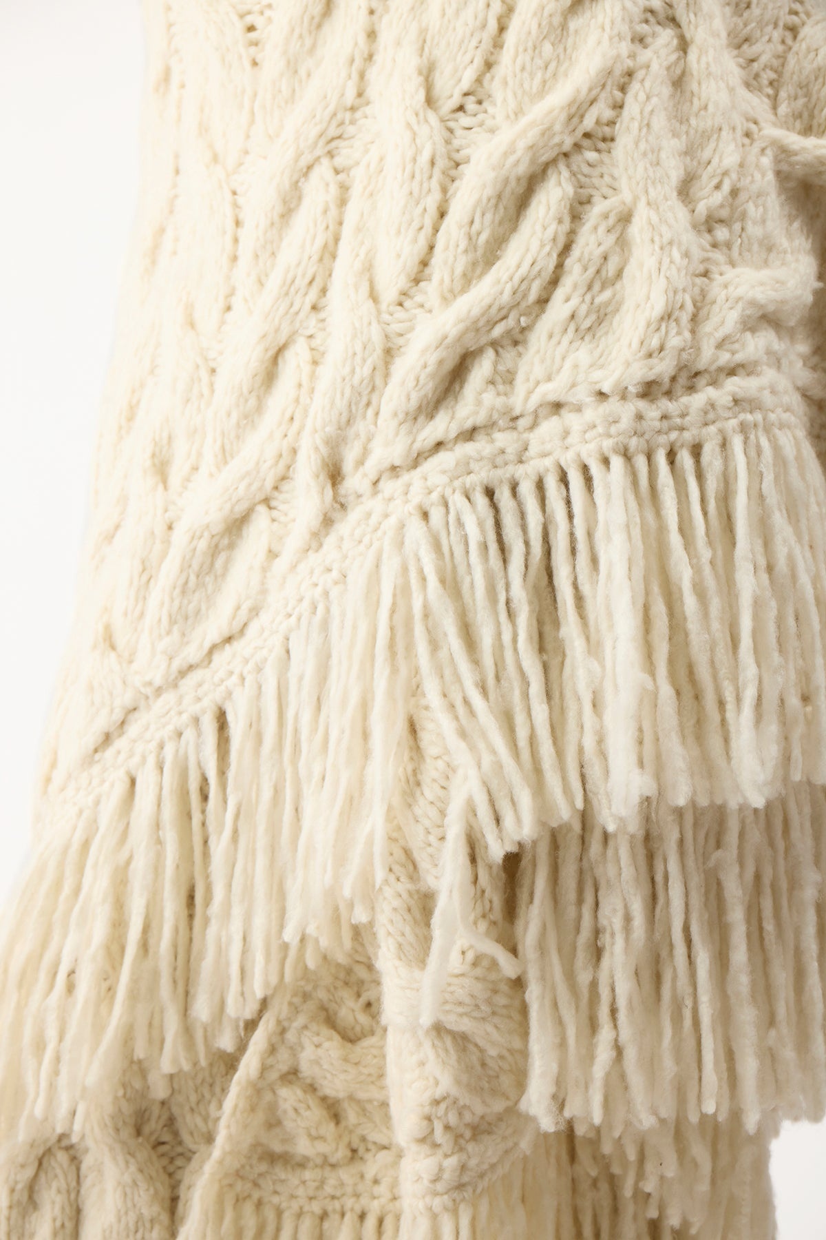 Libby Wrap in Ivory Welfat Cashmere - 5
