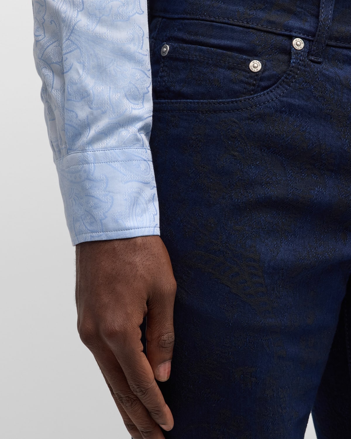 Men's Jacquard Straight-Leg Jeans - 7