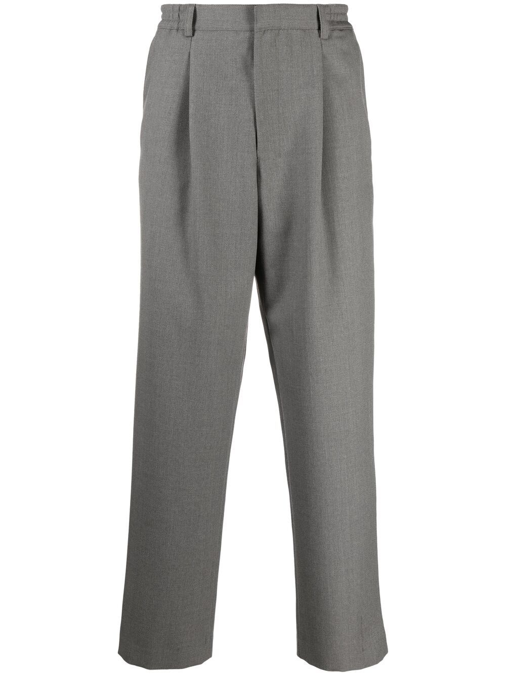 pleat detailing straight-leg trousers - 1