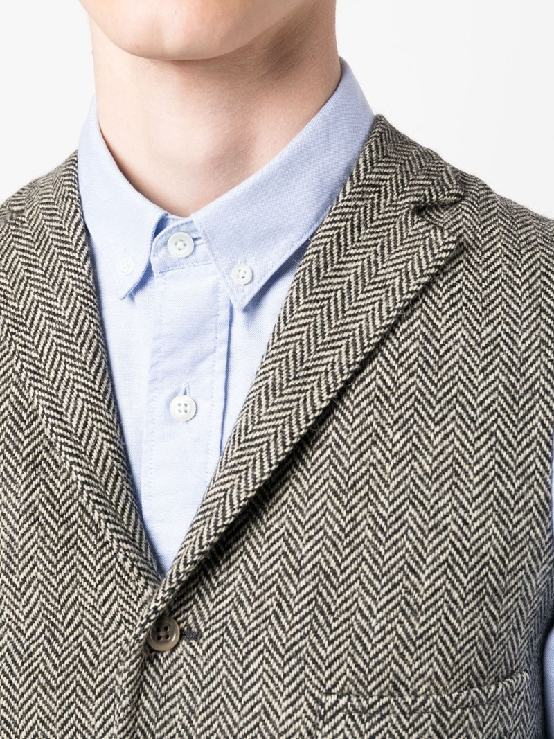 herringbone V-neck waistcoat 5
