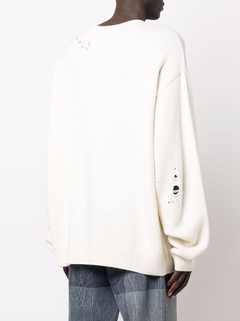 logo-embroidered knitted jumper - 5