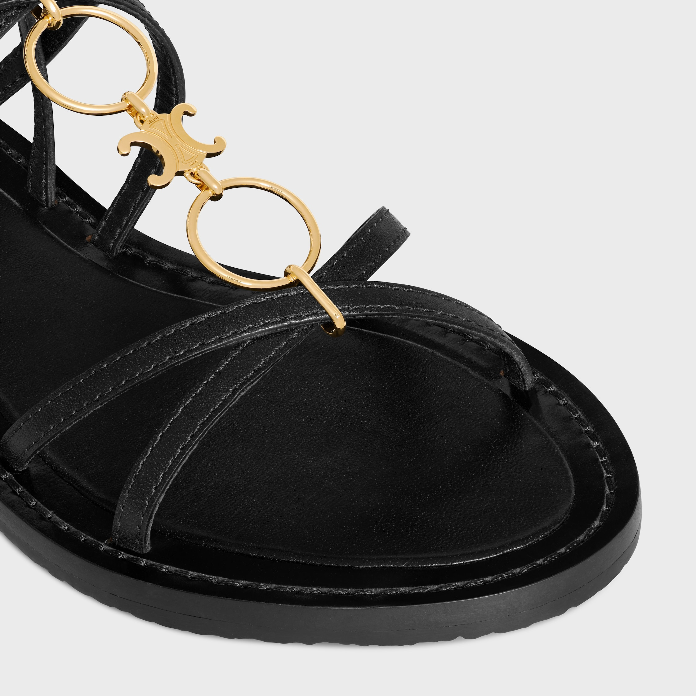 CELINE LYMPIA STRAPPY JEWEL SANDAL  IN CALFSKIN - 4