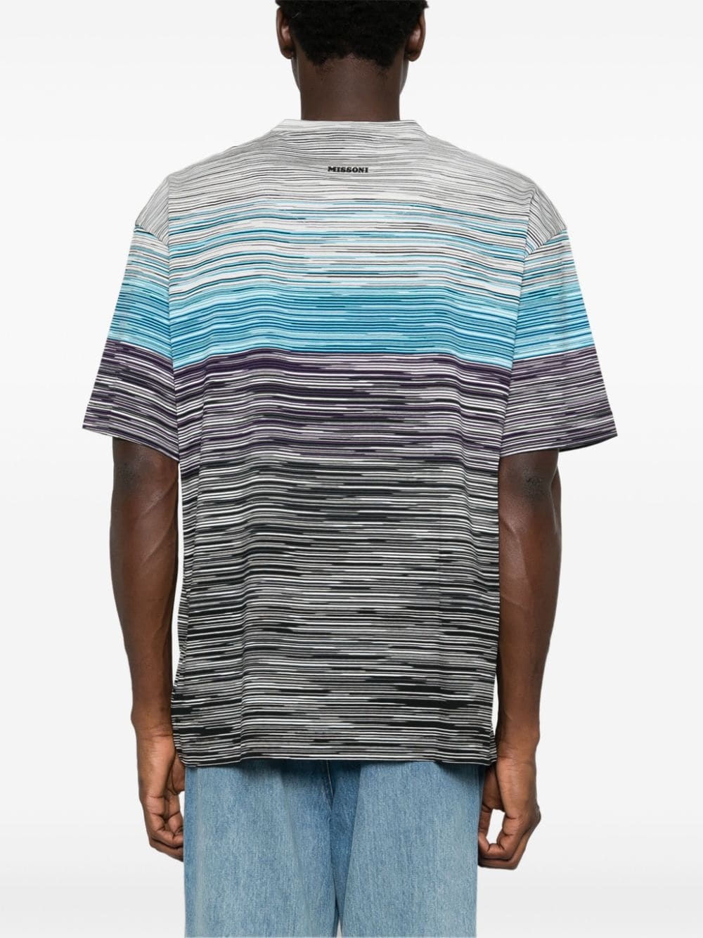 logo-rubberised striped T-shirt - 3