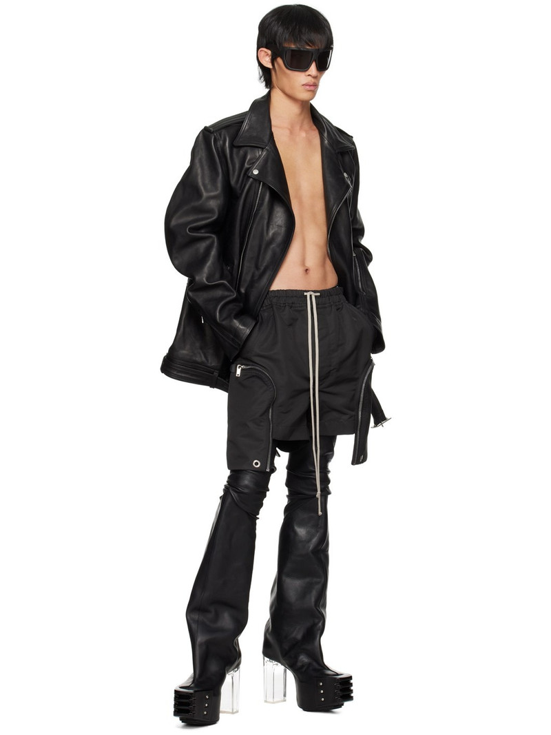 Rick Owens DRKSHDW Black Jumbo Luke Stooges Leather Jacket outlook