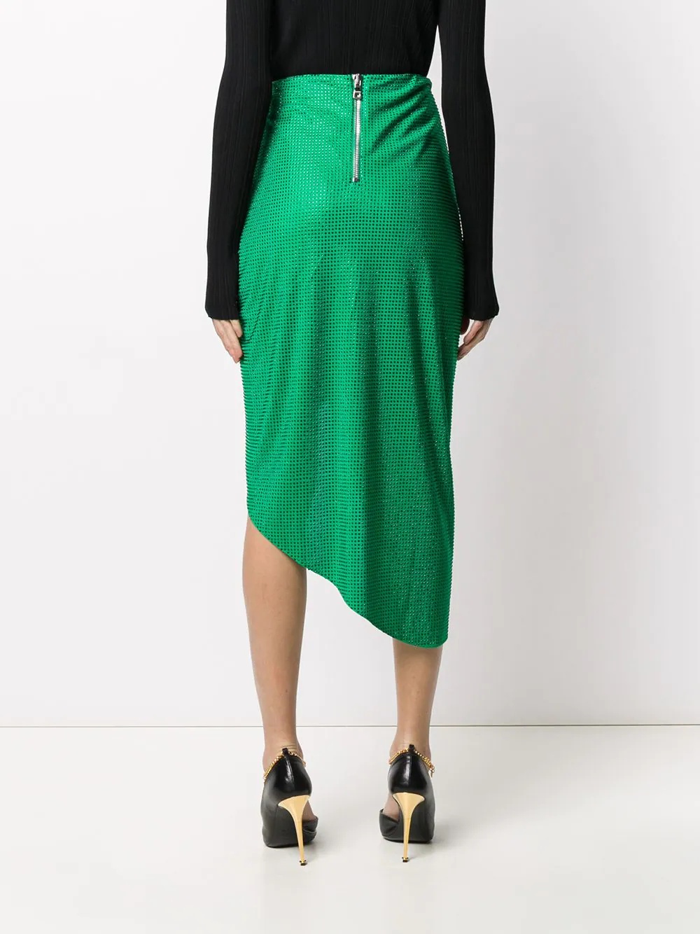 polka-dot ruched midi skirt - 4