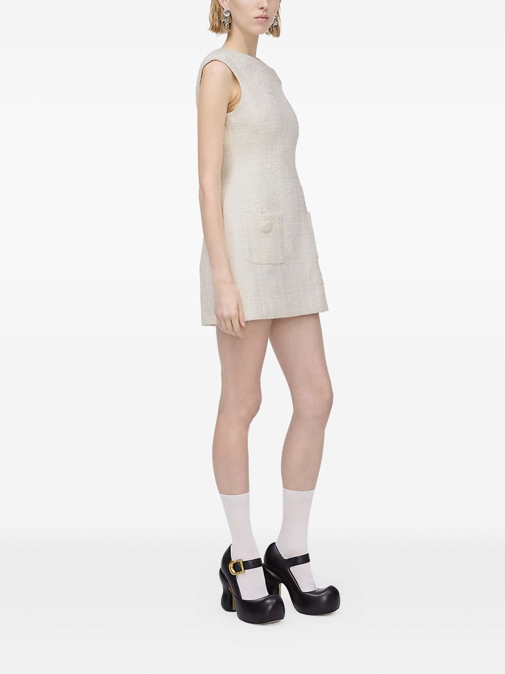 tweed pocket mini dress - 4