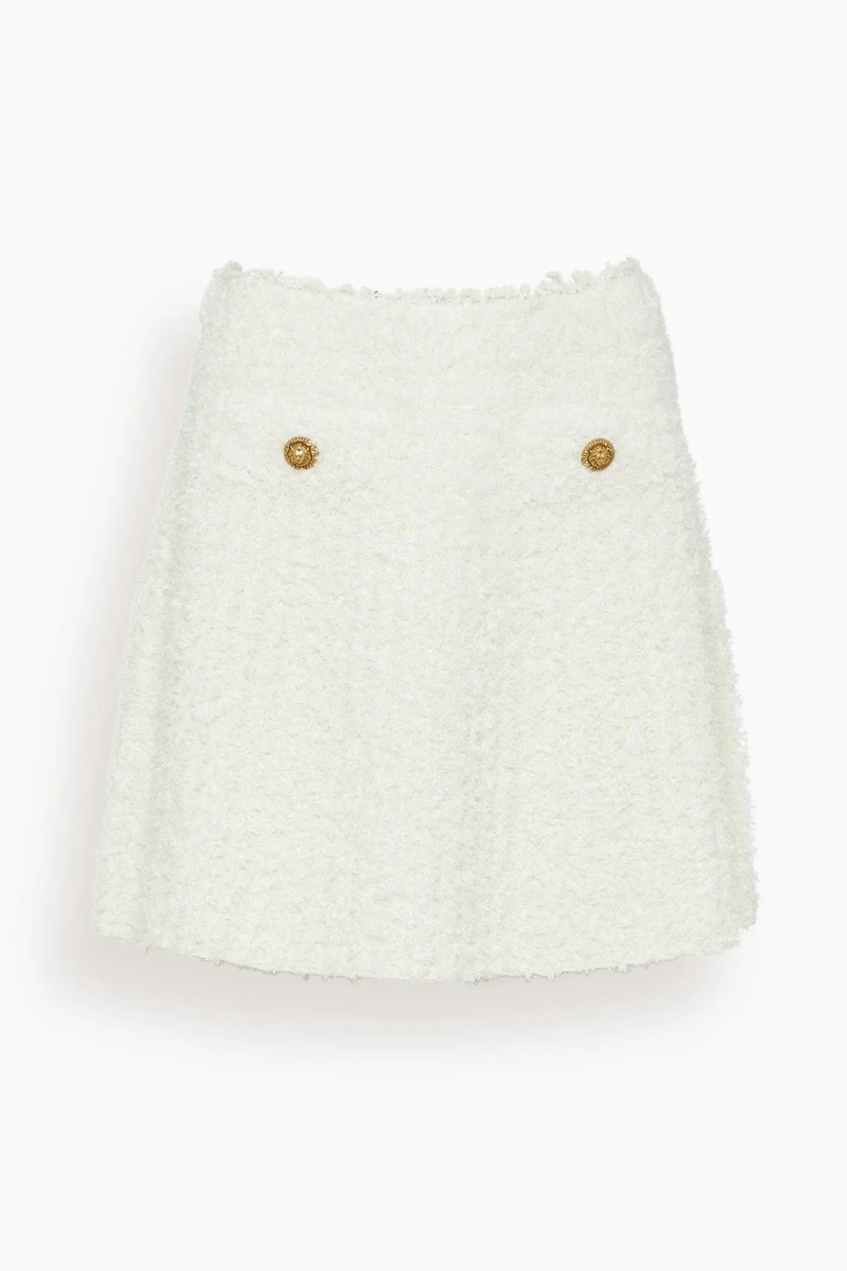 Light Knit Tweed Skirt in White - 1