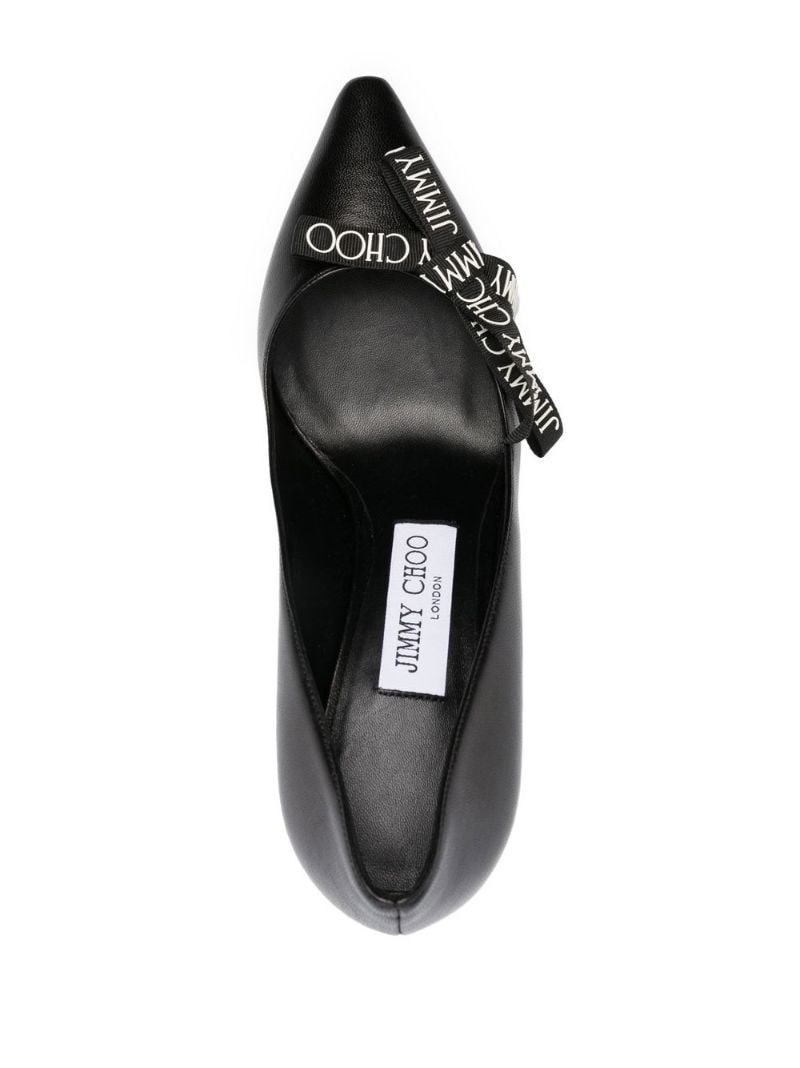 80mm leather logo-print pumps - 4