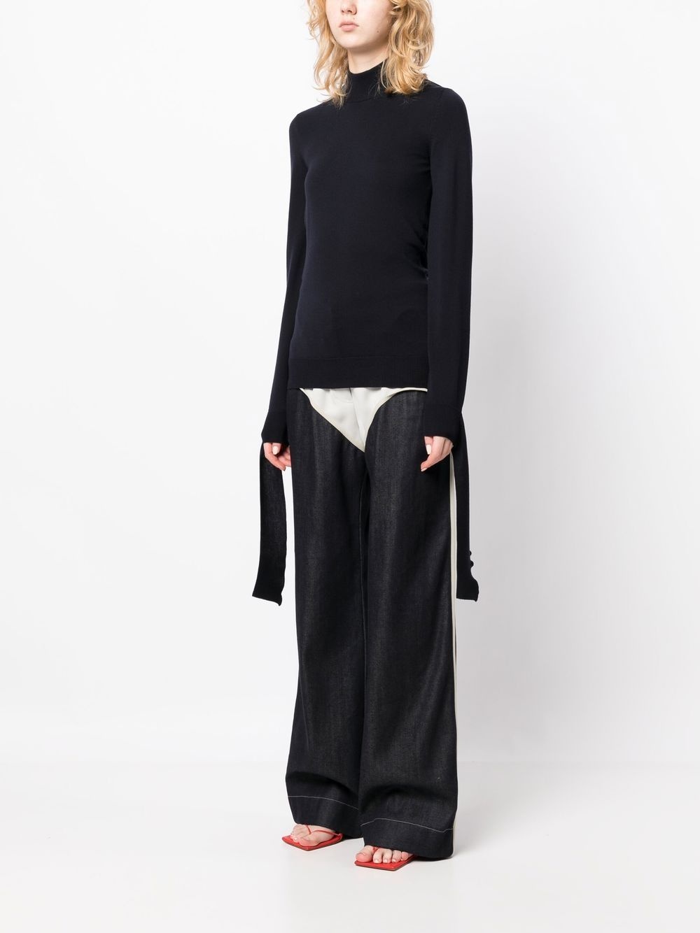 fine-knit open-back jumper - 4