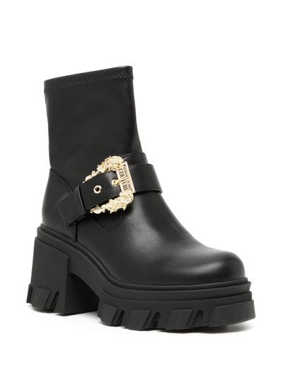 VERSACE JEANS COUTURE 80mm logo-engraved buckle leather boots outlook
