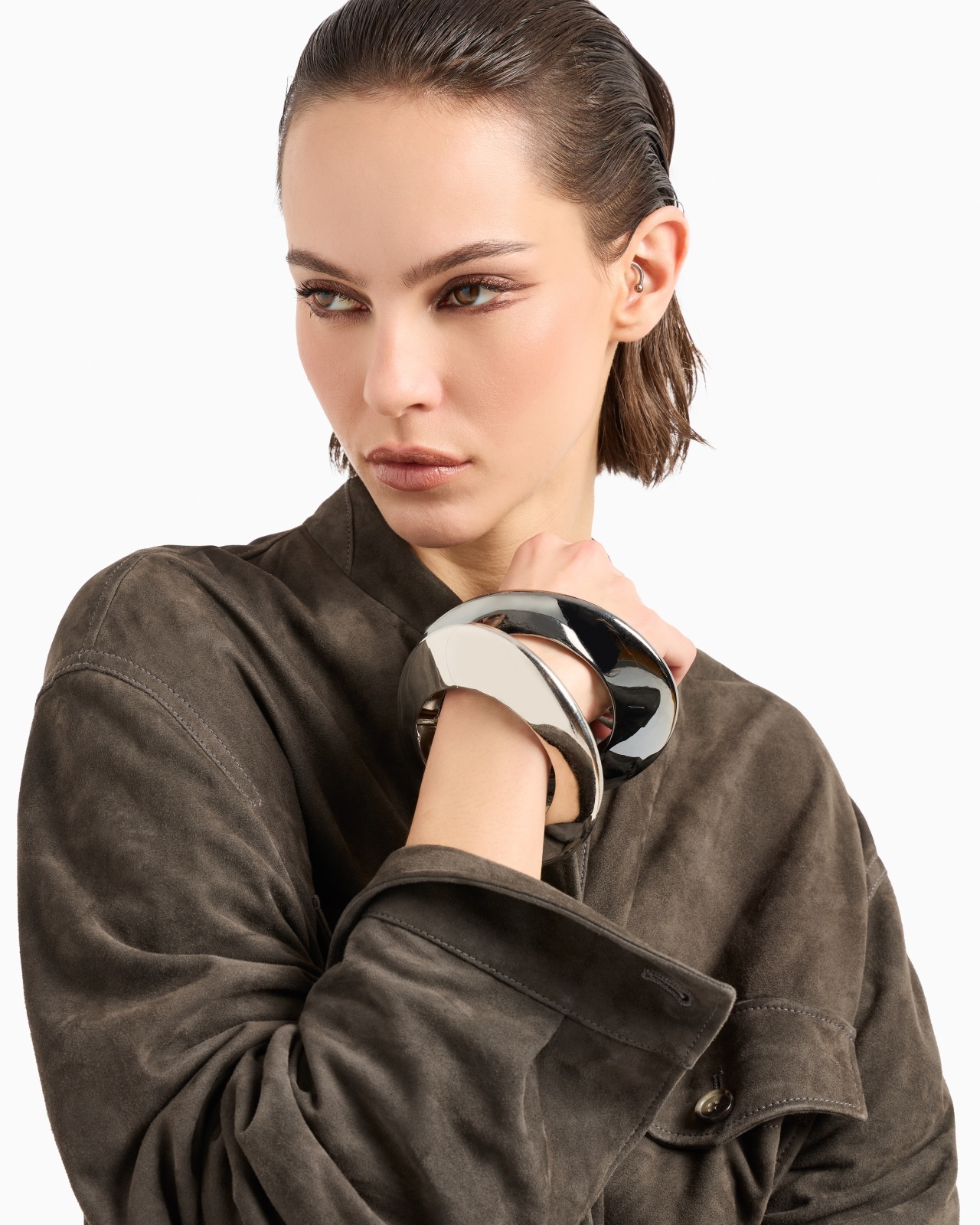 SUEDE OVERSIZED PEA COAT - 6