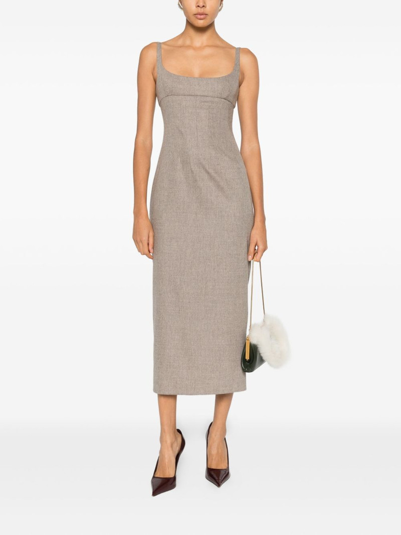 KHAITE Lotte square-neck midi dress outlook