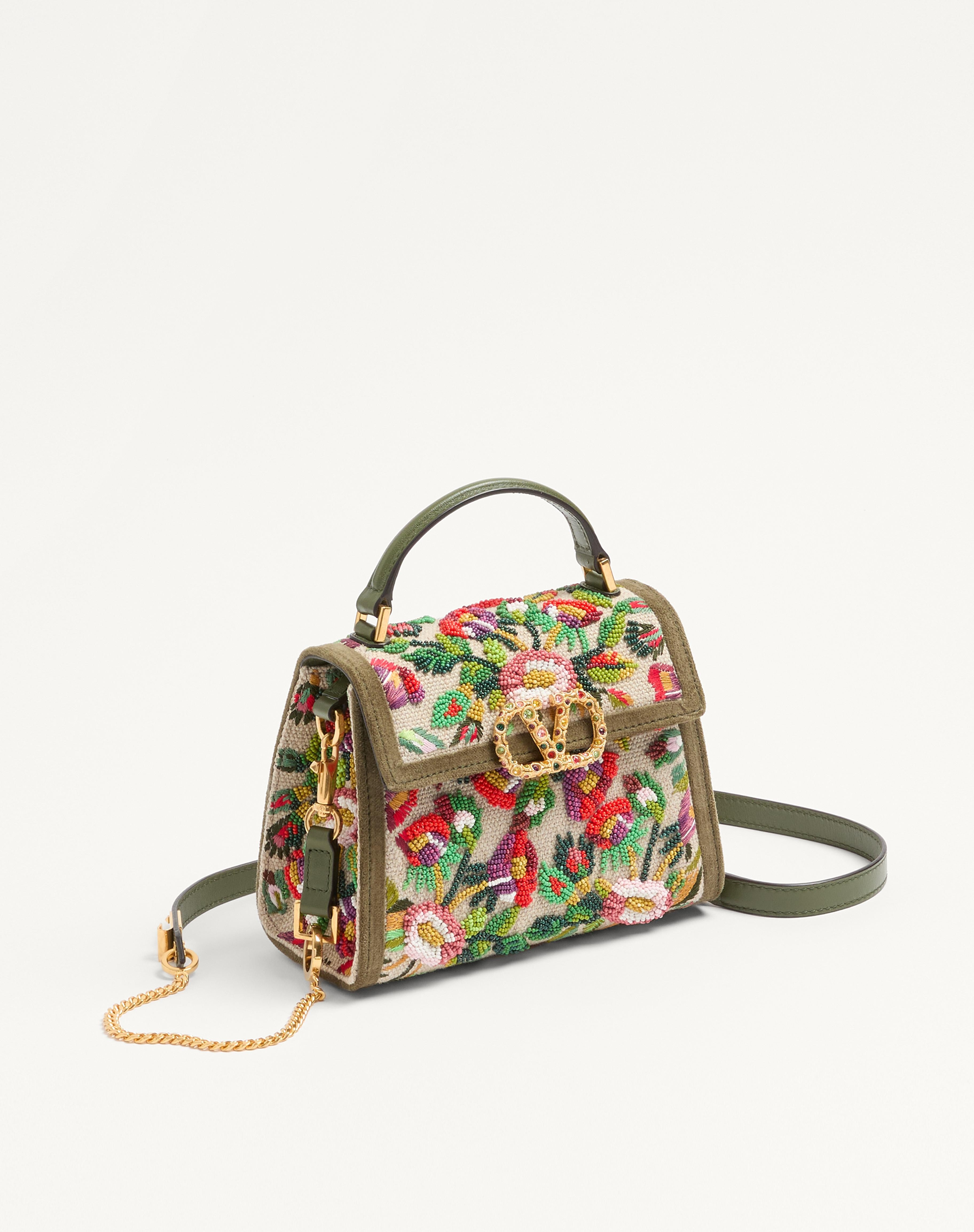 VALENTINO GARAVANI VSLING MINI EMBROIDERED HANDBAG WITH JEWEL LOGO - 3