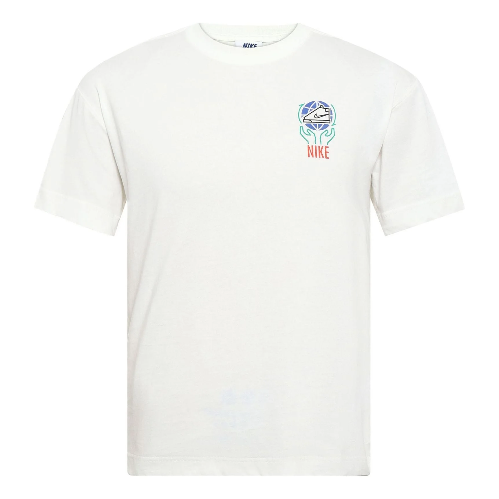 Men's Nike Logo Alphabet Breathable Printing Short Sleeve White T-Shirt DA1490-101 - 1