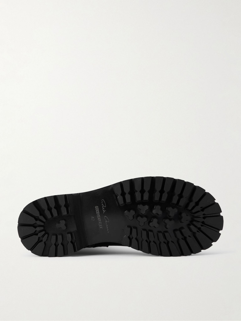 Rick Owens Groppone Leather Boots Black outlook