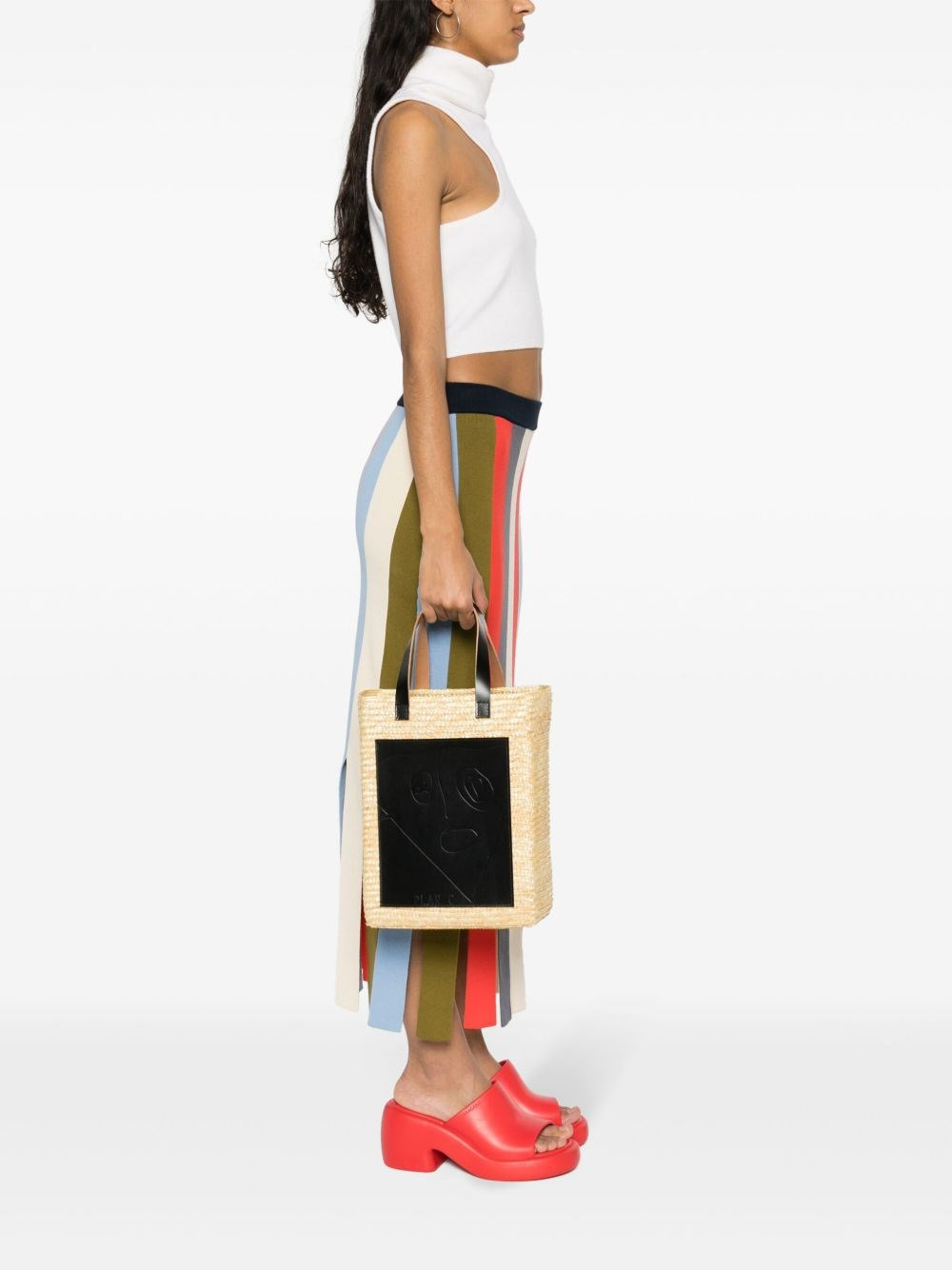 "PILI E BIANCA" FLORENTINE STRAW BAG - 3