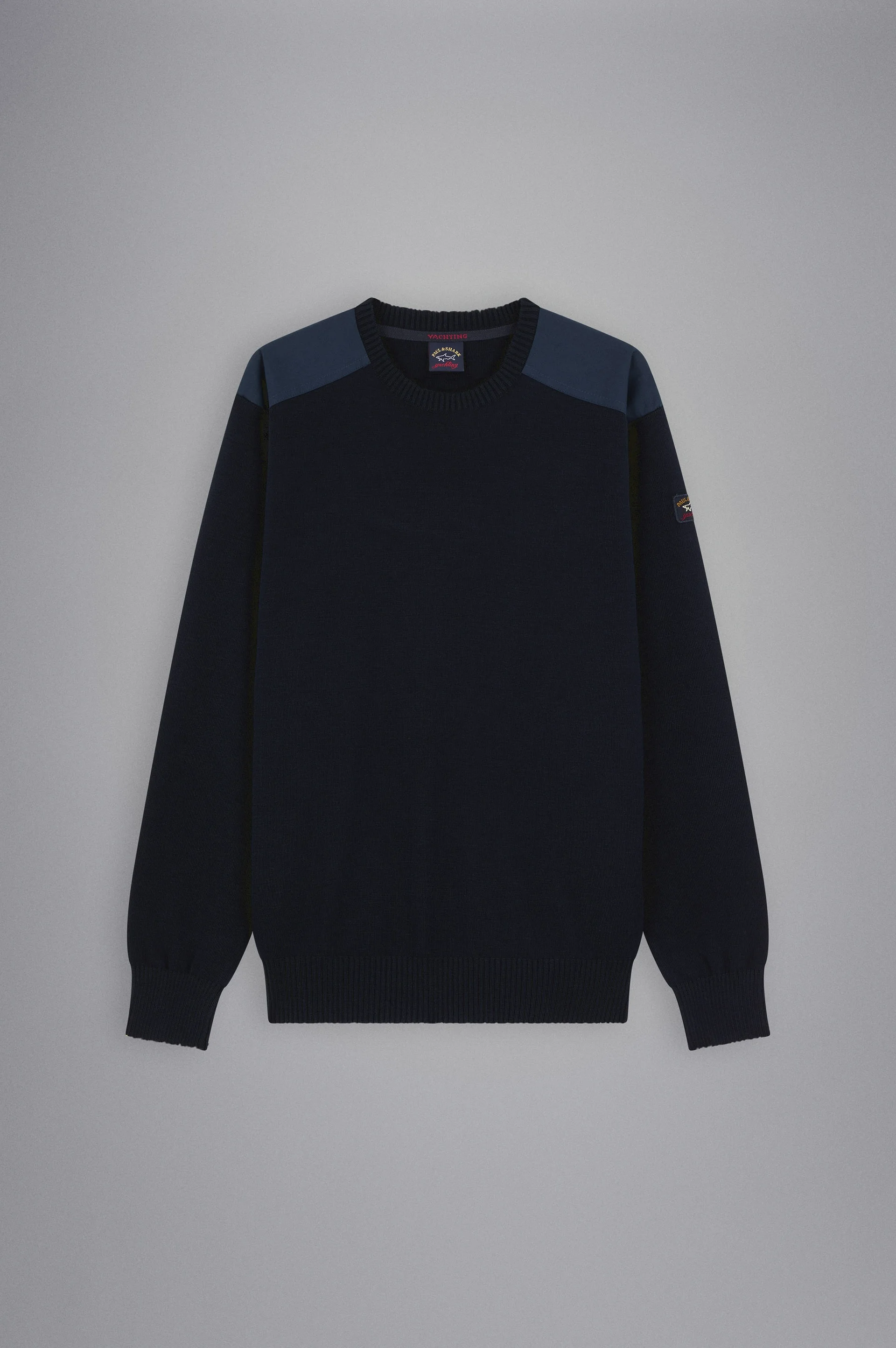 WOOL CREW NECK WITH ICONIC BADGE - 1
