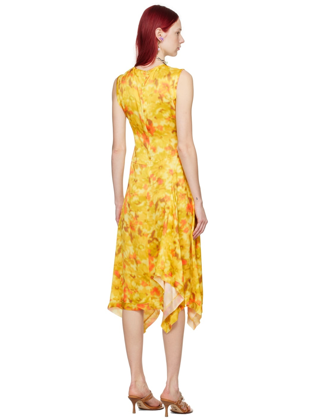 Yellow Sleeveless Midi Dress - 3