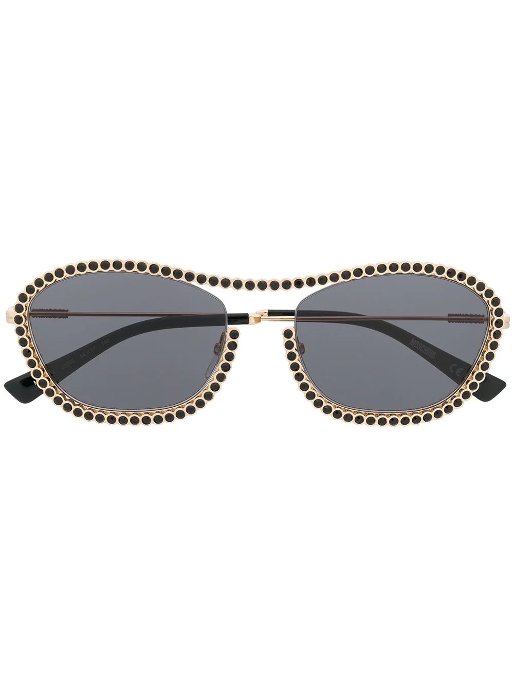 studded round frame sunglasses - 1