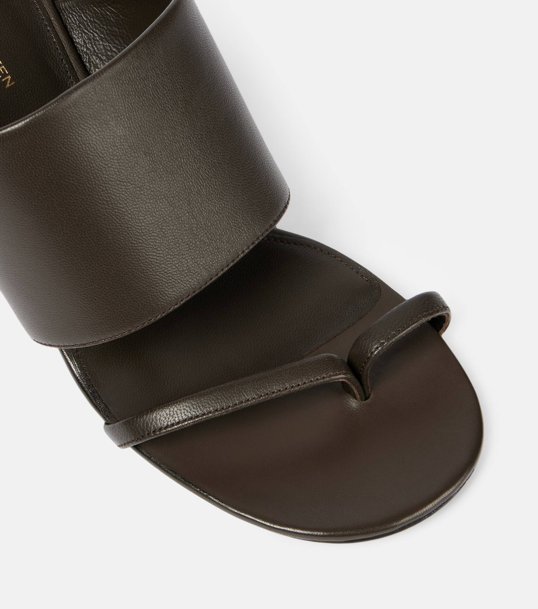 Leather wedge mules - 5
