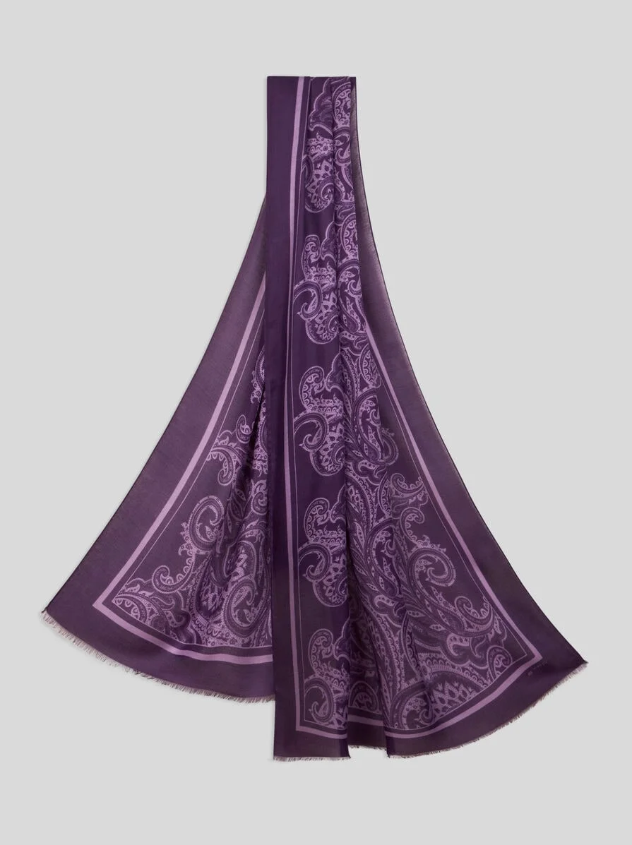 PAISLEY CASHMERE-BLEND SCARF - 1