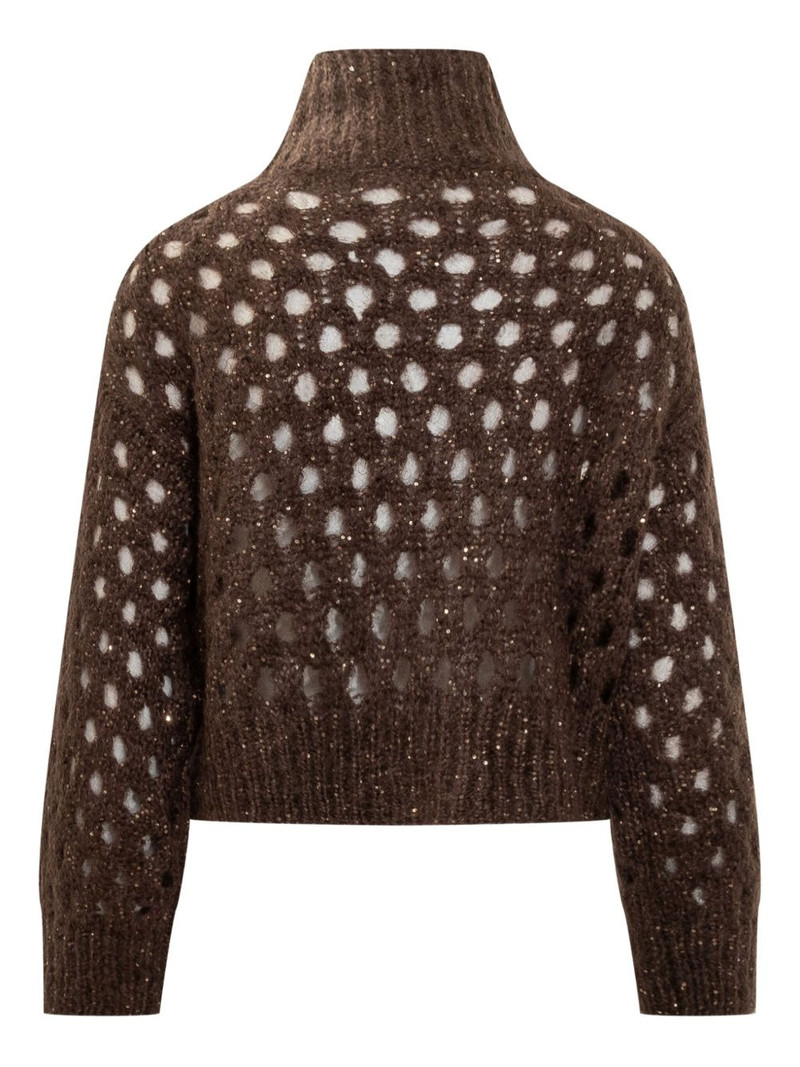 Brunello Cucinelli sequin-embellished high-neck sweater outlook