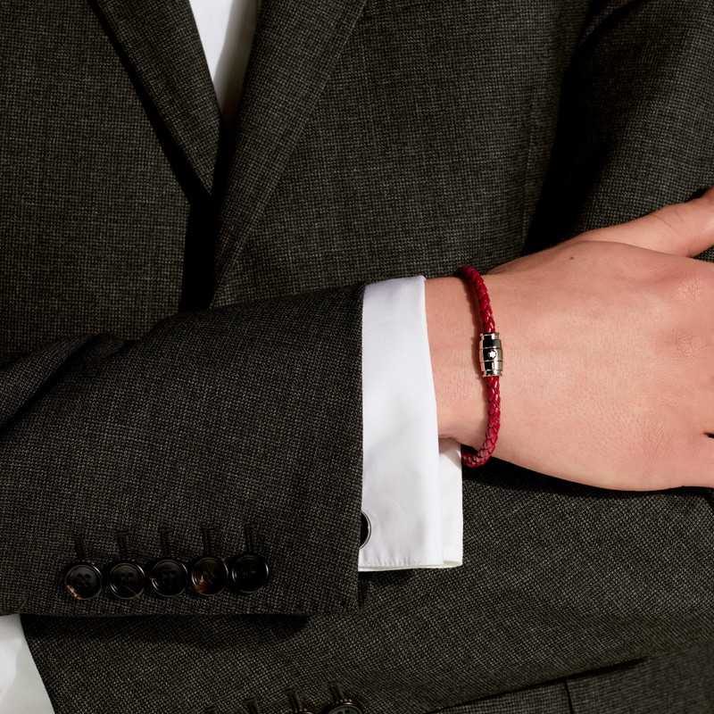 Montblanc Bracelet Steel 3 rings Meisterstück collection in russet leather outlook