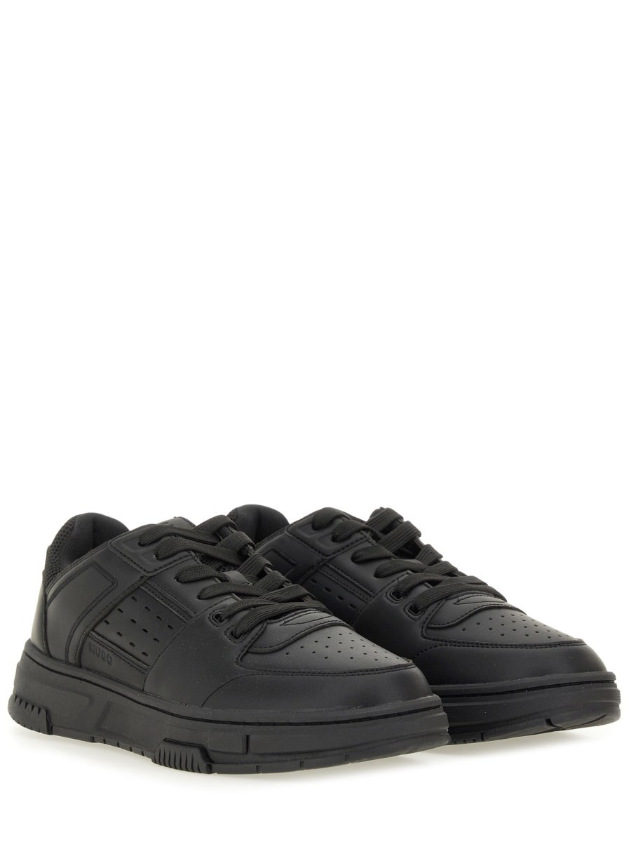 LEATHERETTE SNEAKER WITH MESH DETAILS - 2