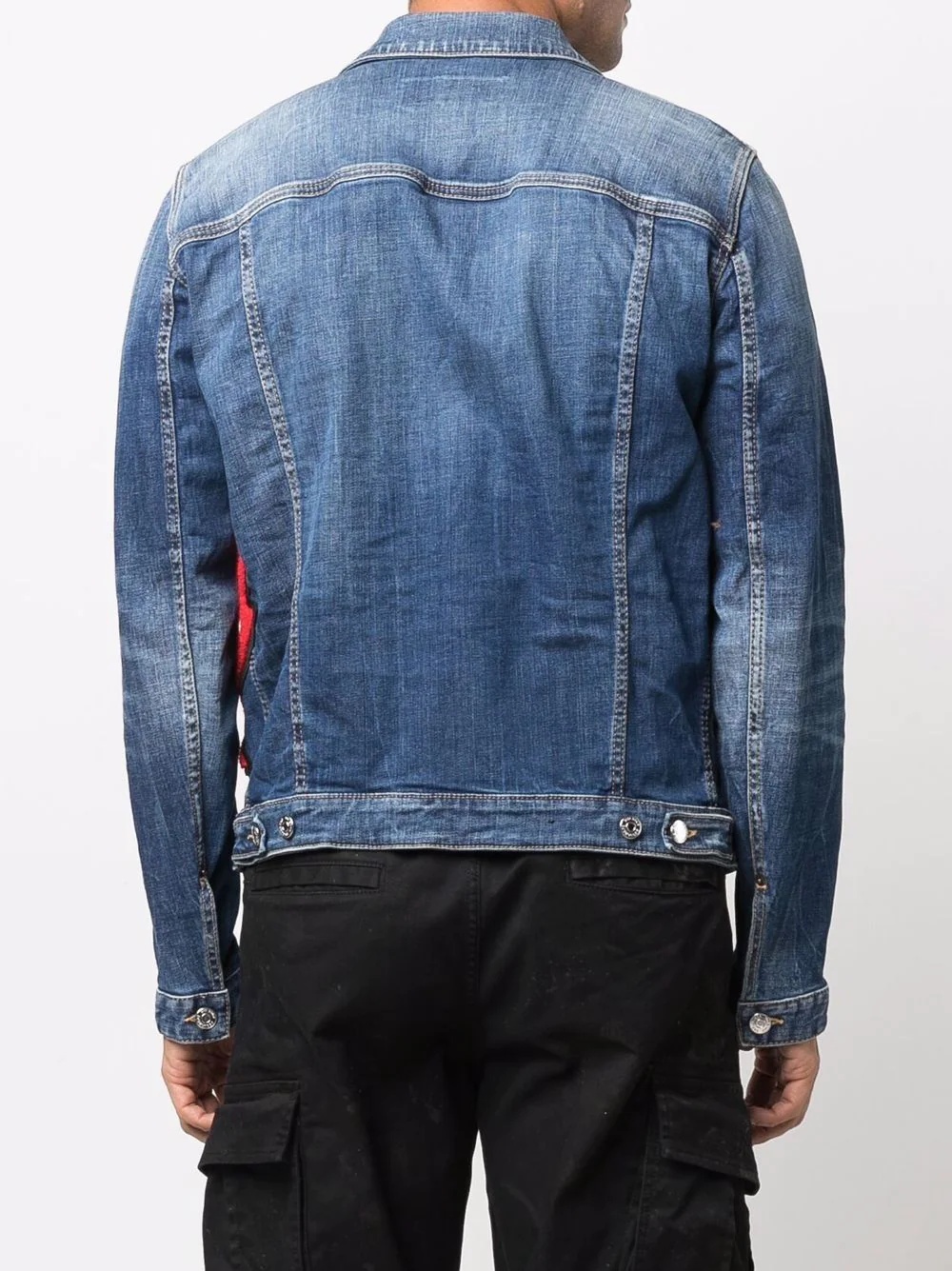 lettering logo denim jacket - 4