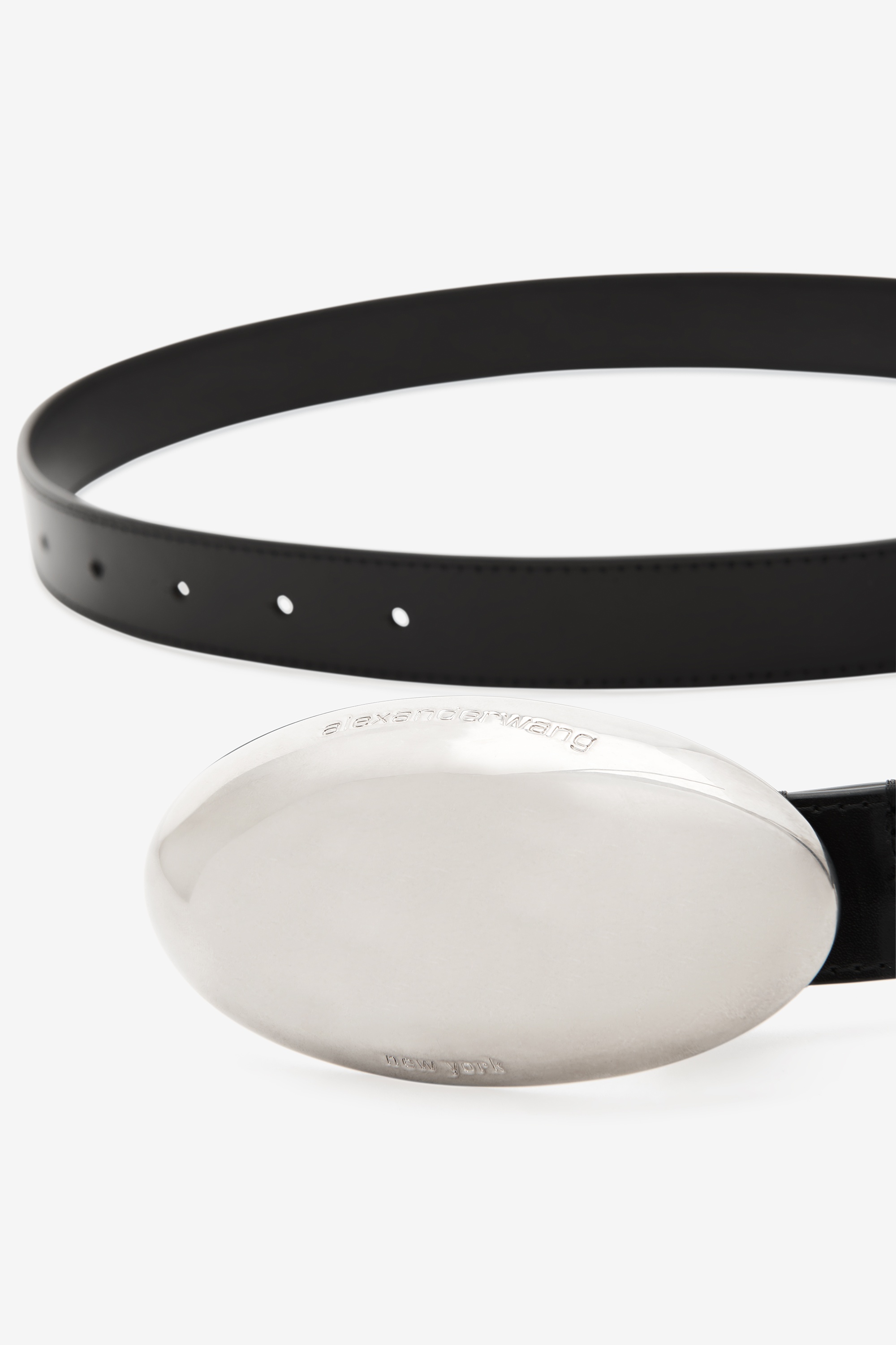 dome metal belt in leather - 2