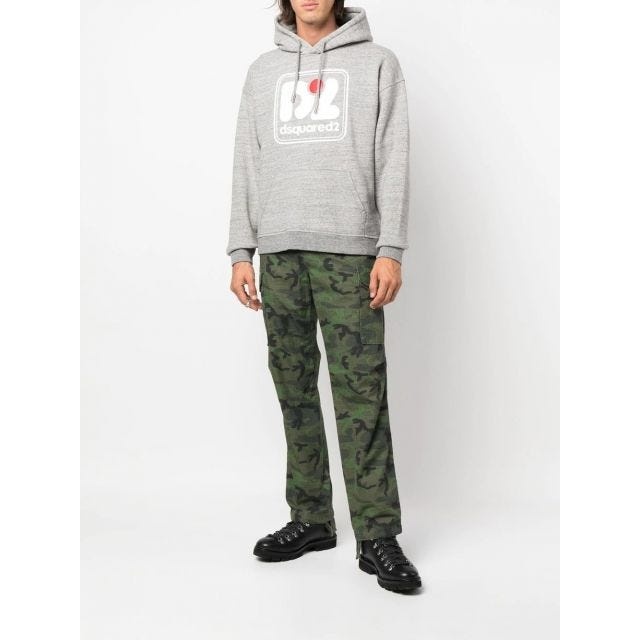 【送料&関税込】Dsquared2 Camo Patch Herca Anorak Sweatshirt DSQUARED2 CAMO PATCH HERCA ANORAK | REVERSIBLE
