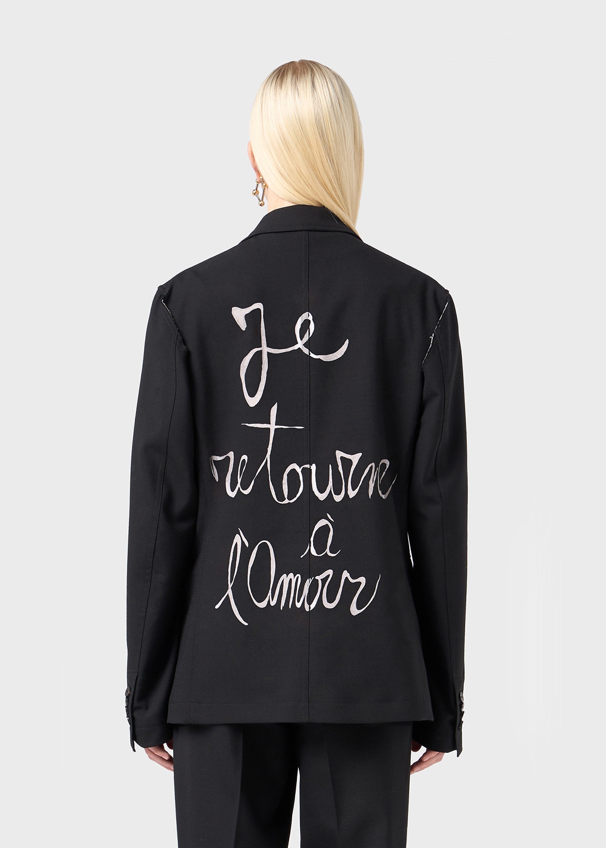 SINGLE-BREASTED JACKET WITH LETTERING PRINT - 2